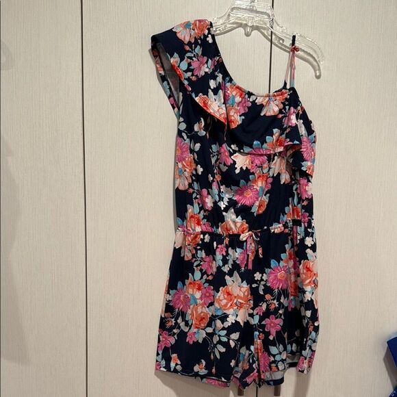 Floral One-Shoulder Romper - Picture 1 of 6